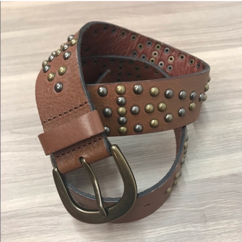 Studded Genuine Leather Studded Belt Medium